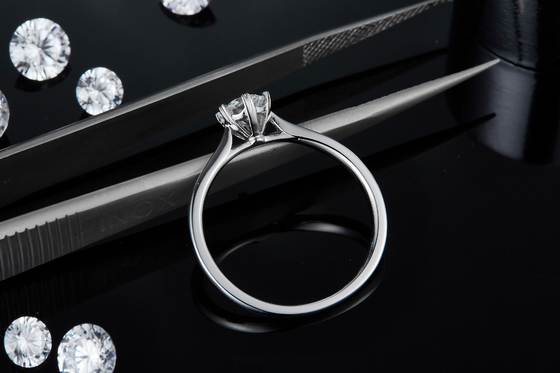 0.5ct forment l'anneau de Diamond Jewelry With Silver Women de laboratoire de Hexgonal