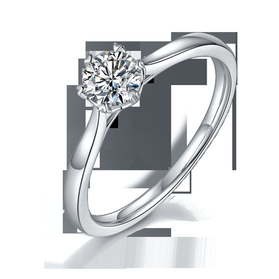 0.5ct forment l'anneau de Diamond Jewelry With Silver Women de laboratoire de Hexgonal