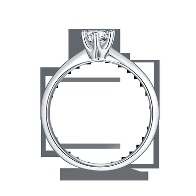 9K avec la coupe argentée Moissanite blanc Diamond Minimalist Wedding Jewelry d'anneau