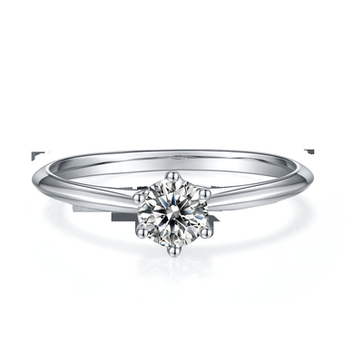 9K avec la coupe argentée Moissanite blanc Diamond Minimalist Wedding Jewelry d'anneau