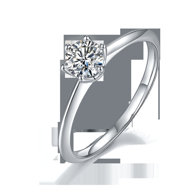 9K avec la coupe argentée Moissanite blanc Diamond Minimalist Wedding Jewelry d'anneau
