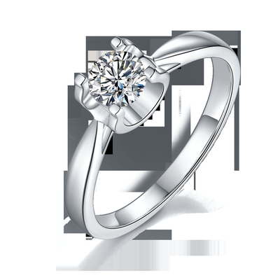 9K avec les bijoux les épousant minimalistes argentés de Ring Square White Moissanite Diamond