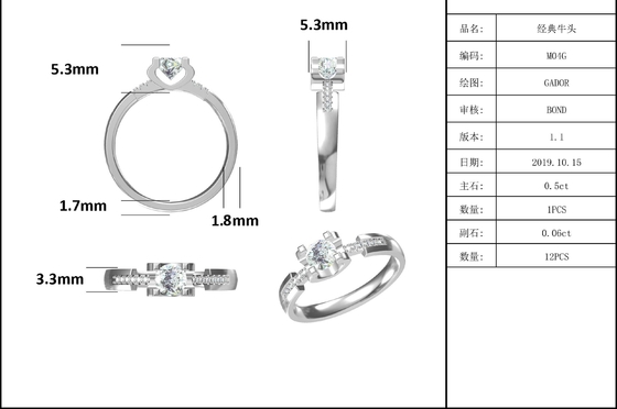 Moissanite blanc Diamond Minimalist Custom Sytle Wedding Ring For Women