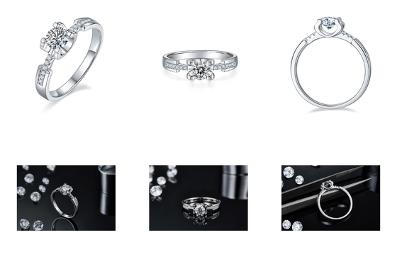 Moissanite blanc Diamond Minimalist Custom Sytle Wedding Ring For Women