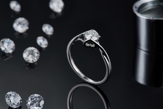 925 bijoux naturels de Ring Wedding Ring Engagement Gemstone de promesse de Moissanite de carat de Sterling Silver Women Jewelry 3