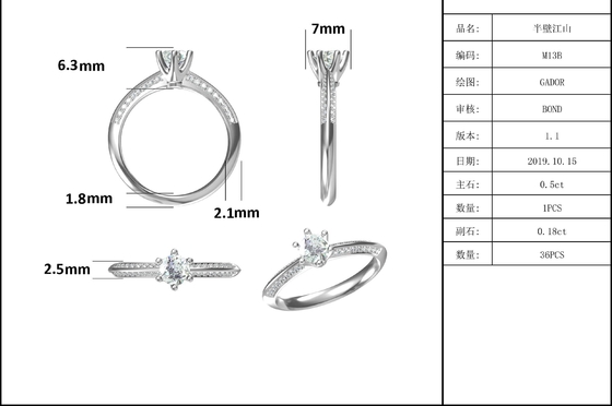 Les femmes blanches d'engagement de Moissanite et de Sapphire Platineve Diamonds Jewelry sonnent