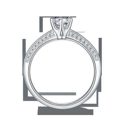 Les femmes blanches d'engagement de Moissanite et de Sapphire Platineve Diamonds Jewelry sonnent