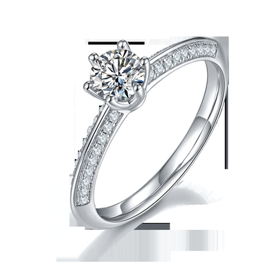 Les femmes blanches d'engagement de Moissanite et de Sapphire Platineve Diamonds Jewelry sonnent