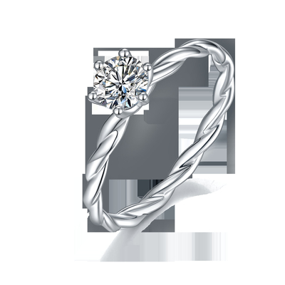 Les fiançailles de Moissanite pour l'or blanc d'alliance de Ring Set Diamonds And Sapphire de femmes pavent