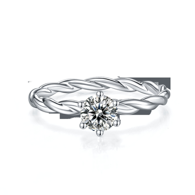 Les fiançailles de Moissanite pour l'or blanc d'alliance de Ring Set Diamonds And Sapphire de femmes pavent