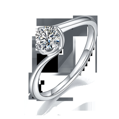 Le cru de Moissanite développé par laboratoire de carat de l'or blanc 14 a inspiré l'engagement Diamond Jewelry Ring de Moissanite