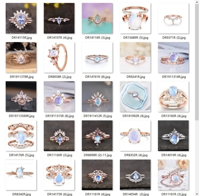 Bijoux irréguliers de trois femmes de fourches de Moonstone Ring Sterling Silver 925 crus à la mode de bijoux