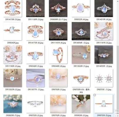 Bijoux irréguliers de trois femmes de fourches de Moonstone Ring Sterling Silver 925 crus à la mode de bijoux