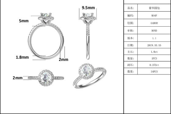 925 anneaux de Sterling Silver Jewelry Moissanite Engagement autour d'anneau savoureux formé de bande