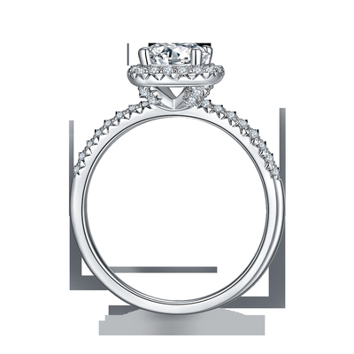 925 anneaux de Sterling Silver Jewelry Moissanite Engagement autour d'anneau savoureux formé de bande