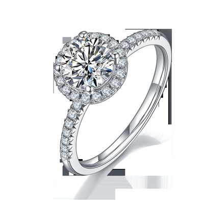 925 anneaux de Sterling Silver Jewelry Moissanite Engagement autour d'anneau savoureux formé de bande