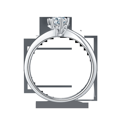 Madame 9k autour de 7.5mm Moissanite Ring Open Fashion Grandeur Jewelry argenté