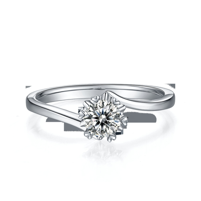Madame 9k autour de 7.5mm Moissanite Ring Open Fashion Grandeur Jewelry argenté