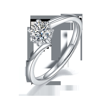 Madame 9k autour de 7.5mm Moissanite Ring Open Fashion Grandeur Jewelry argenté