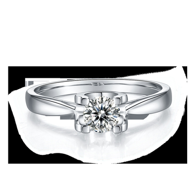 Bijoux les épousant minimalistes de la CZ d'anneau argenté blanc de Moissanite 9K de place
