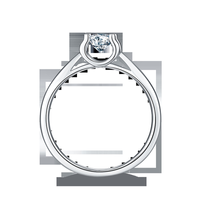 Bijoux les épousant minimalistes de la CZ d'anneau argenté blanc de Moissanite 9K de place