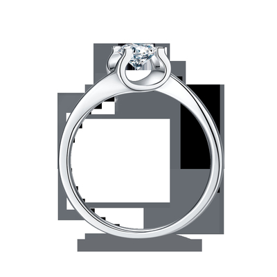 Bijoux les épousant minimalistes de la CZ Moissanite 9K d'anneau argenté blanc trapézoïdal de RD 4MM