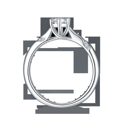 Engagement blanc de 925 Sterling Silver Custom Moissanite Ring