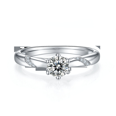 Engagement blanc de 925 Sterling Silver Custom Moissanite Ring