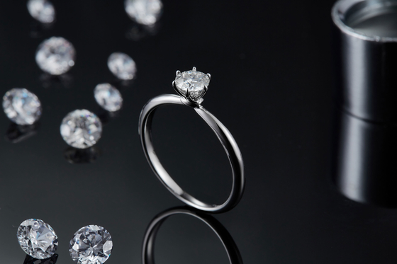 925 Sterling Silver Moissanite Diamond Rings pour épouser des fiançailles