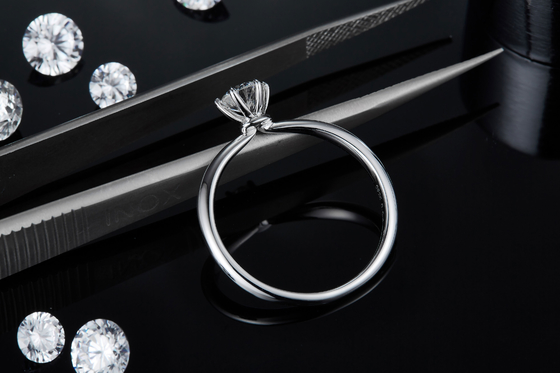 925 Sterling Silver Moissanite Diamond Rings pour épouser des fiançailles