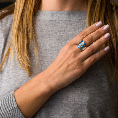 925 avec le bleu principal de Sterling Silver Greek   Boucles d'oreille en spirale opales d'engagement de méandre pour des femmes