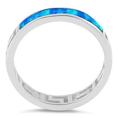 Engagement opale bleu Ring For Women de Sapphire Engagement de laboratoire véritable grec bleu de modèle