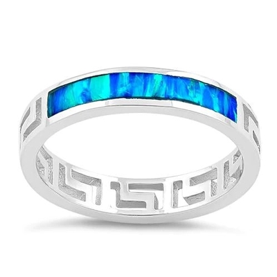 Engagement opale bleu Ring For Women de Sapphire Engagement de laboratoire véritable grec bleu de modèle