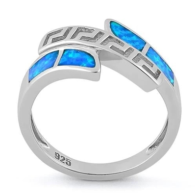925 avec le modèle de Sterling Silver Greek Inifinity   Anneau opale Opal Jewelry cru de bande de laboratoire