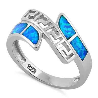 925 avec le modèle de Sterling Silver Greek Inifinity   Anneau opale Opal Jewelry cru de bande de laboratoire