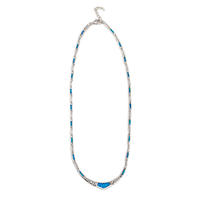 925 avec le modèle unique de Sterling Silver Greek conçoit le collier rond de méandre opale de Bule