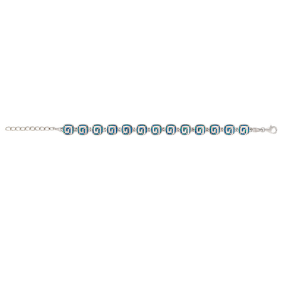 925 avec Sterling Silver Quanlity Opal Greek Emerald Birthstone Infinity Key   Bracelet opale