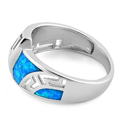 Anneau 925 d'Opal Sapphire Engagement Women de laboratoire de modèle d'Opal Greek avec Sterling Silver For Girls