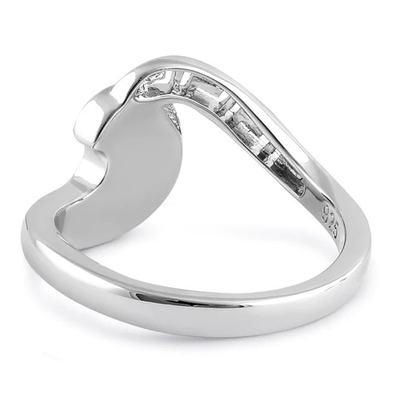 Conception moderne Opal Ring For Women bleu de vague de clé de méandre du grec ancien de Sterling Sliver 925