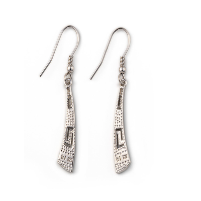 Avec Sterling Blue Opal Dangle Earrings avec les boucles d'oreille uniques principales grecques de conception de cru pour des femmes