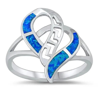 Charme Opal Jewelry grec de clé de baisse de larme 47x27mm 925 Sterling Silver Rhodium