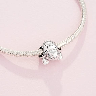 Le pendant de charme de perle de tortue de mer a adapté l'euro style en or 14k jaune