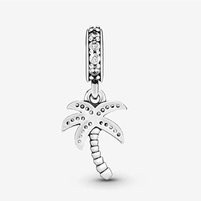 Le palmier de smoking d'EZ balancent charme 925 Sterling Silver Tree Pendant avec le zircon pour le pendant