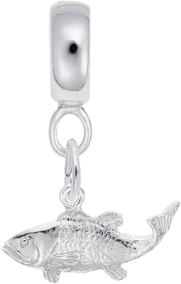 925 perles de Sterling Silver Fish Charm Dangle pour des bracelets et des colliers