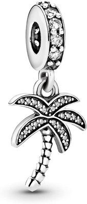 Chili Jewelry Coconut Palm Tree avec la plage de vacances de lunettes de soleil charment compatible avec Pandora Charms Bracelets