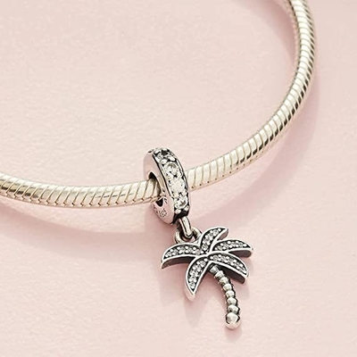 Chili Jewelry Coconut Palm Tree avec la plage de vacances de lunettes de soleil charment compatible avec Pandora Charms Bracelets