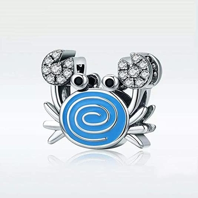 Queue de sirène et Shell Pearl Charm bleues 925 Sterling Silver Ocean Charm Beads pour le bracelet et le collier