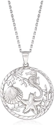 Arbre 925 Sterling Silver Stingray Necklace Manta Ray Turtle Dolphin Charm de Madame