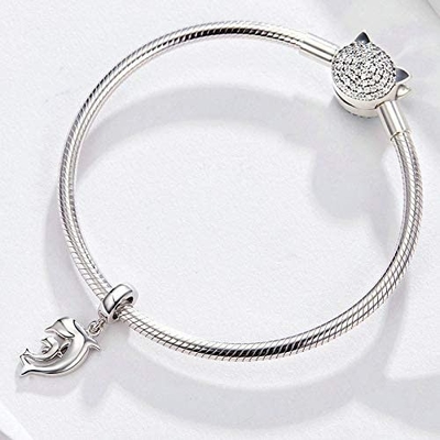 La sirène de charme de tortue de charme d'argent du pendant 925 de perles perle Shell Charm Lucky Sea Turtle pour balancer pour des bracelets