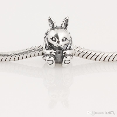 Le coeur féerique de papillon de paresse des bracelets BISAER 925 Sterling Silver Charms Cat Dog balancent